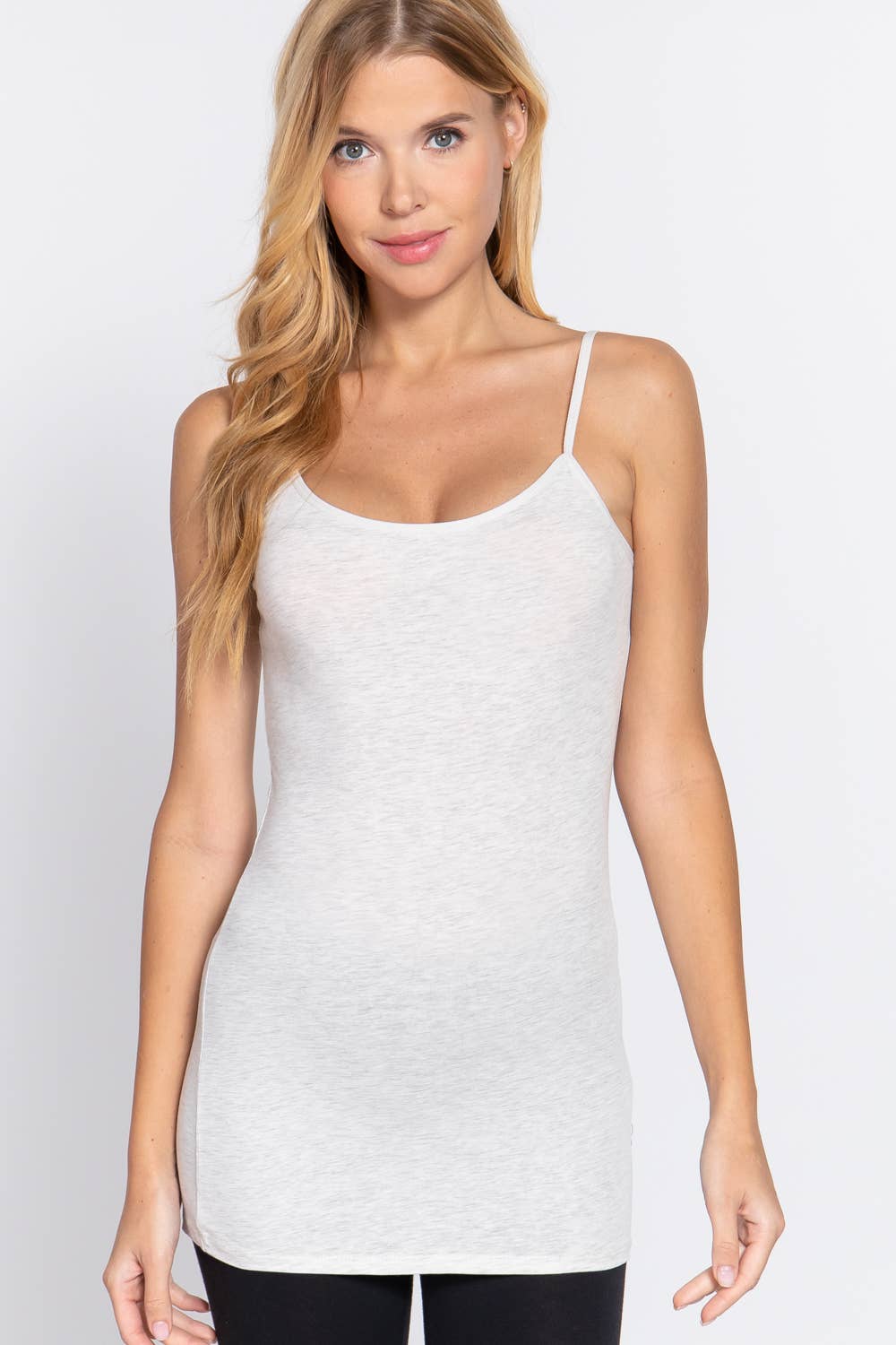 Oatmeal Basic Tunic Cami w/adjustable Spaghetti Straps