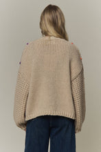 Ivory Multicolor Stitch Knit Cardigan