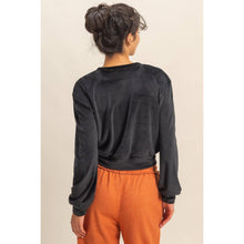 Black Banded Waist Sweatshirt