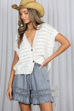 Washed Denim Ladder Trim 100%Tencel Chambray Denim Shorts