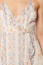 White Blue Coral Sleeveless Mini Ruffle Dress