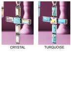 Turquoise Bar Stone Cross Lever back Earrings: TQAB-TURQUOISE