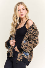 Brown Leopard Jacket with denim pockets