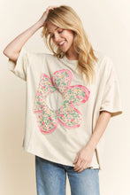 Natural Mineral Washed Floral Flower Patched Tshirt