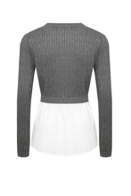 Charcoal Ligne Élégante Long Sleeve Top