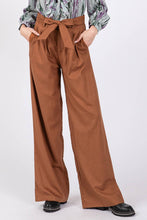 High Waist Belted Sage + Fig Pants: Camel