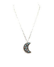 Turquoise Western Moon and Star Necklace