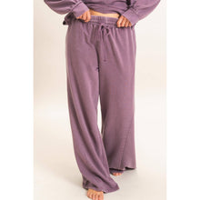 Dark Cherry Mineral Washed Wide Leg Pants