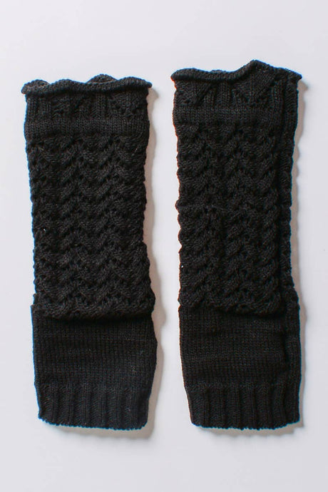 Black Trendy Winter Arm Warmers