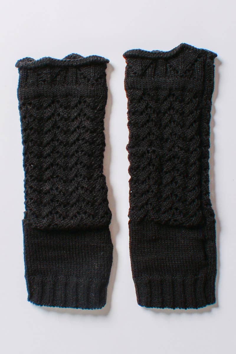 Black Trendy Winter Arm Warmers