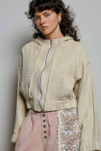 Natural Lightweight Waffle-Textured Hood Woven  POL Jacket