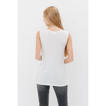 Ivory Sleeveless Rhinestone Top
