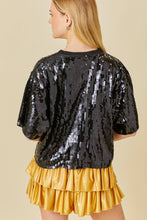 B/GOLD Game Day Sequin Top