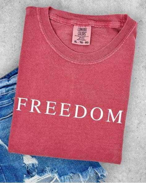 Red Patriotic Freedom Comfort Colors Tee