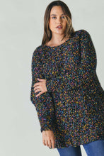 Black Multi Color Round Neck Long Sleeve DD Sweater