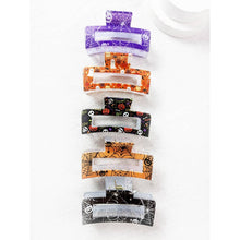 Halloween Rectnagle Cut out Hair Claw Clips: MIX COLOR / ONE(12)