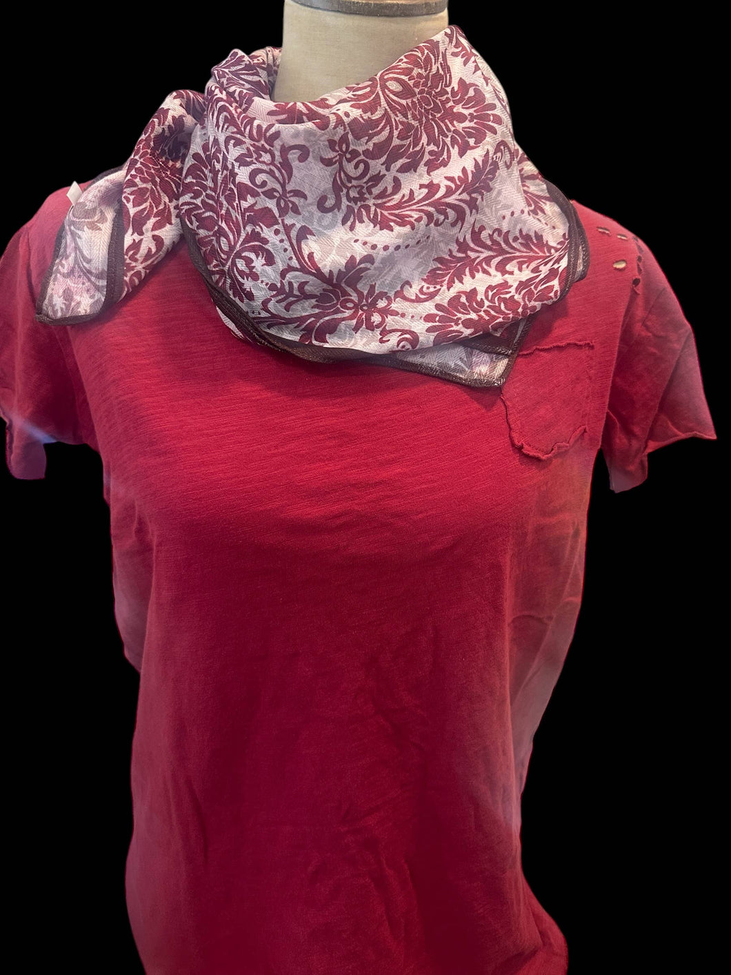 Cranberry Rip Tattered Rare Bird Shirt