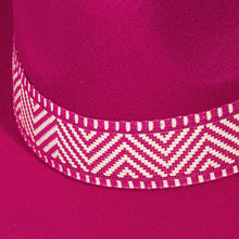Zig Zag Ribbon Strap Cowboy Hat: Fuchsia