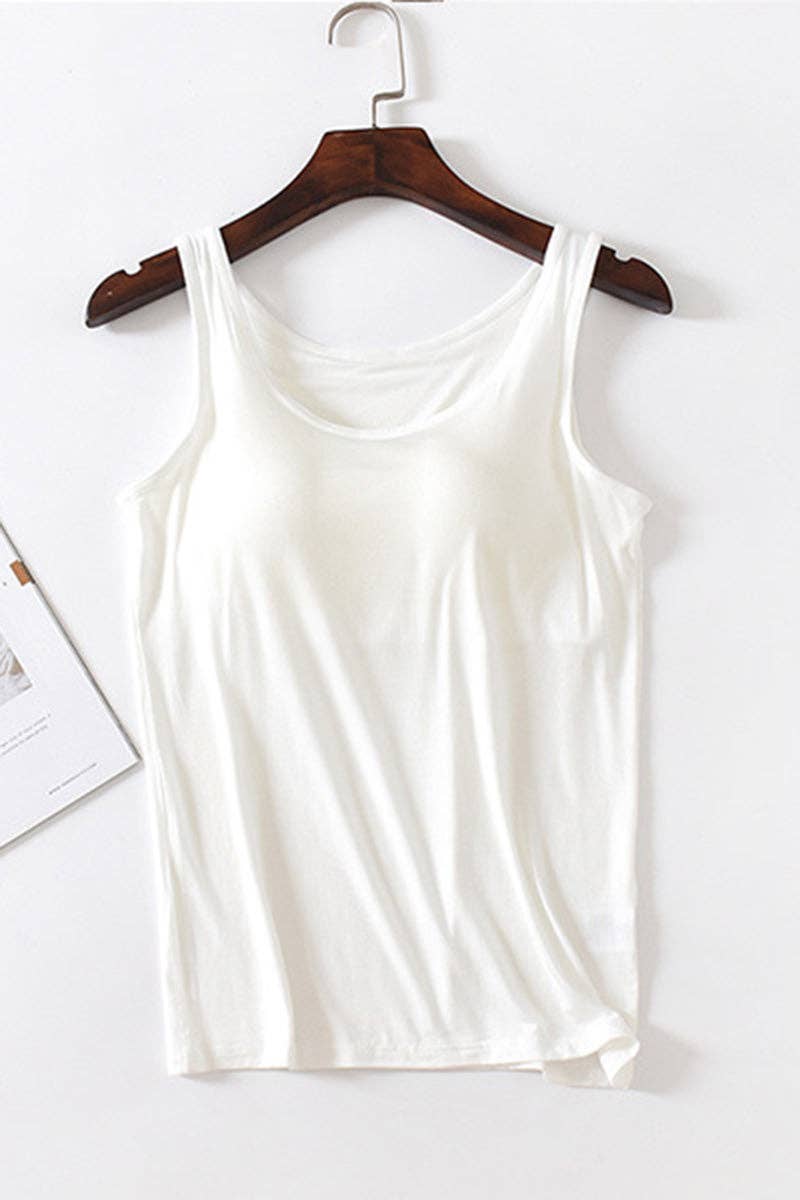 White Elegant Sleeveless Tank Top