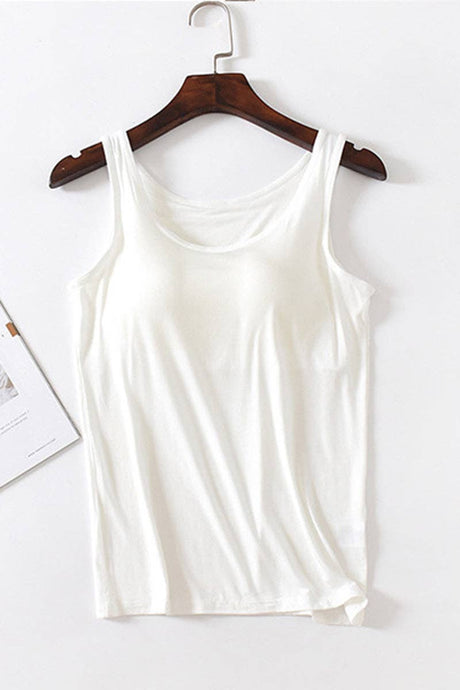 White Elegant Sleeveless Tank Top