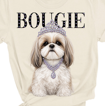 Natural Susie Bougie Shih Tzu Glam Dog Rhinestone Graphic Tee
