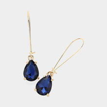 Yellow Teardrop Stone Cushion Dangle Earrings