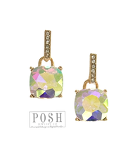 Rhinestone post earring: Pink