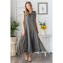 Navy Charcoal Washed Ruffle Cotton Gauze Oli+Hali Romper