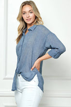 Black Oversize Sheer Button Down Top