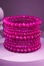 Glass Bead 9 Set Bracelet: JBK-MIDNIGHT LUXE