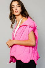 Pink Quilted Vest With A Down-filled