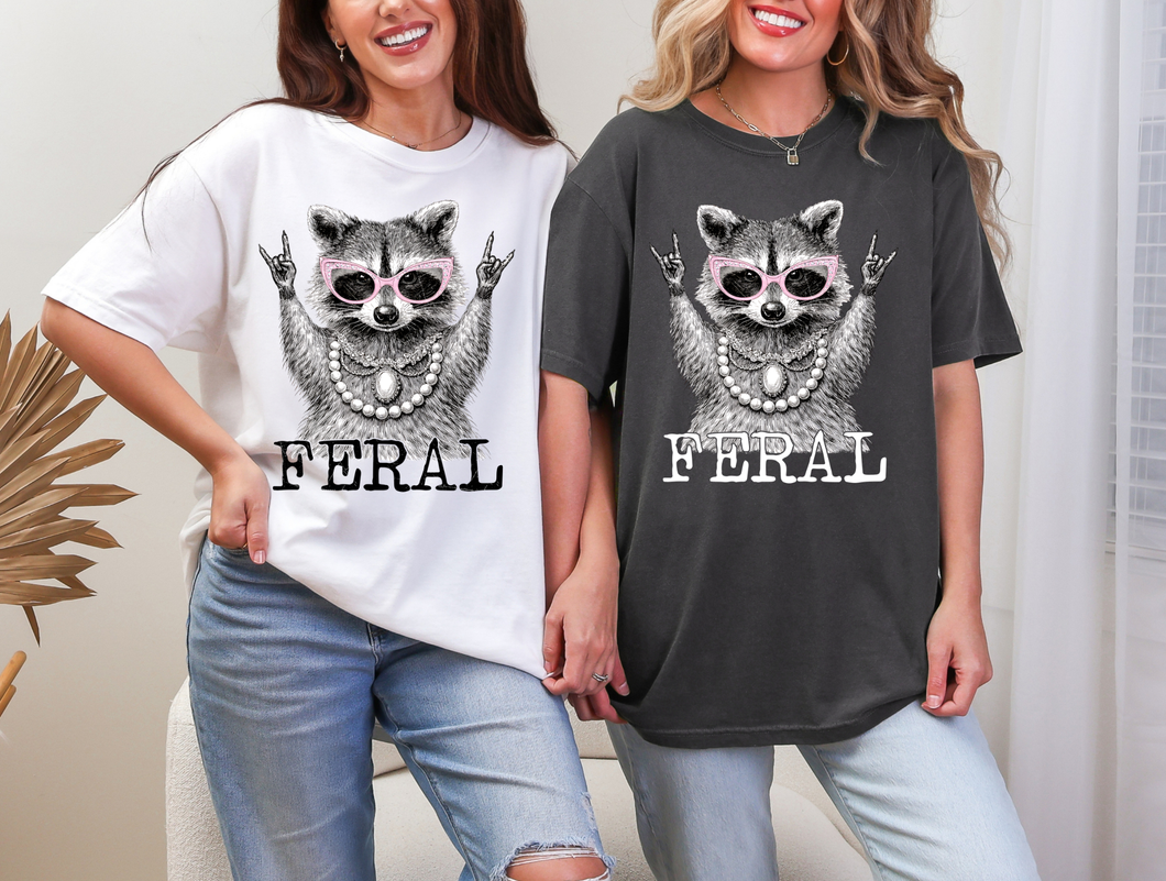 Pepper Feral Funny Raccoon Graphic Tee