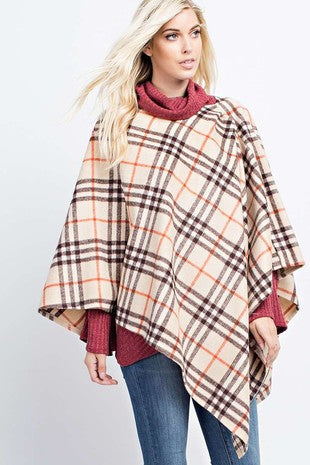 Natural Oversized Pleated Shoulder Poncho 11/1/23 7408