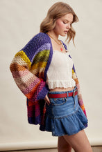 Rainbow Hand-Crochet Open Cardigan