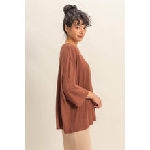 Chestnut Batwing 3/4 Sleeve Oversized Top