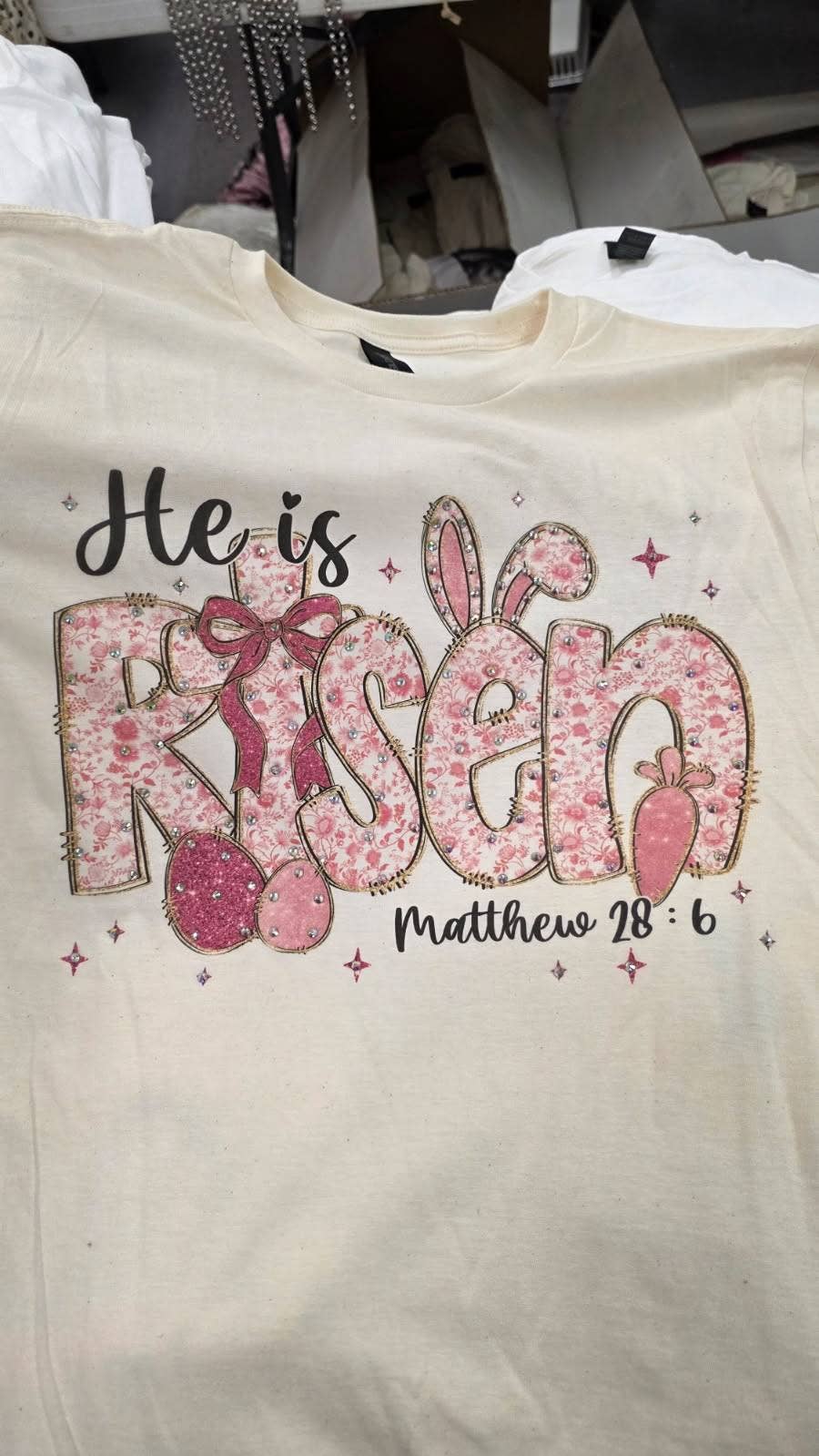 Natural He Is Risen Bunny Ears Tee