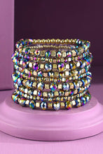 White 9 Set Colorful Stackable Beaded Stretch Bracelet