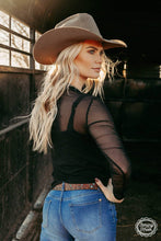 Black Night Sky Mesh Top
