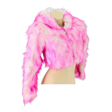 Pink LED Faux Fur Short Jacket with Hood