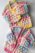 Pink Oversized Fit Multi Chunky Knit Cardigan