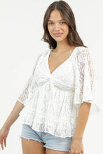 Ivory Lace twist Front Blouse