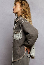 Black Long sleeve Western-inspired yoke studded lace panel POL jacket