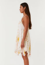 Vanilla Coral Floral V Neck Handkerchief Mini Dress