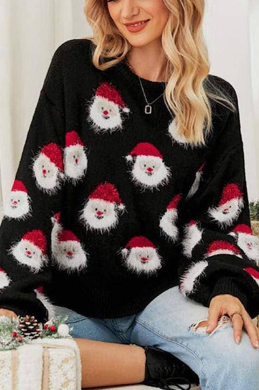Black Santa claus sweater