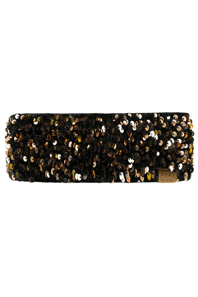 Gold C.C Sequin Headwrap