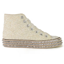 White Shimmer High Top Sneakers