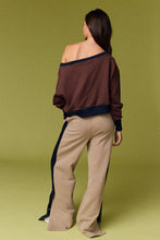 Navy Camel Amira Striped Lounge Sweatshirt