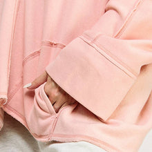 V-NECK POLO OVERSIZED PULLOVER SWEATSHIRT TOP-FZ0015-D2: HEATHER GREY / S
