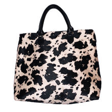 Black White CowHide Tote