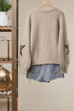 Coffee Bold Star Detail Knit Sweater